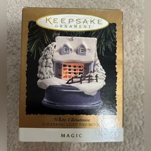 White Christmas light up Hallmark Keepsake Christmas tree ornament
